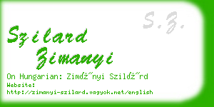 szilard zimanyi business card